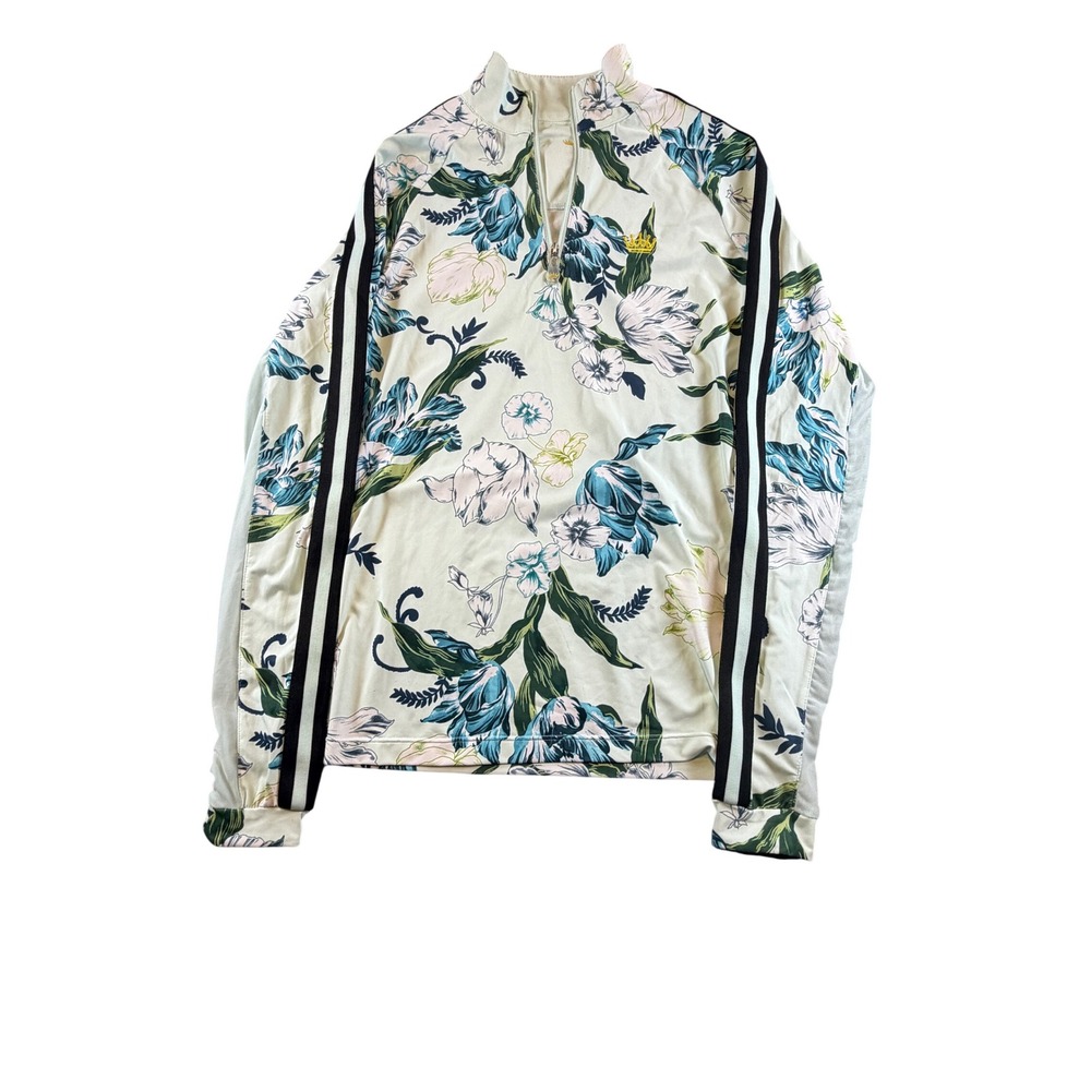 Kastel Denmark Floral Quarter Zip Sun Shirt Mint Green Blue XS Equestrian Top